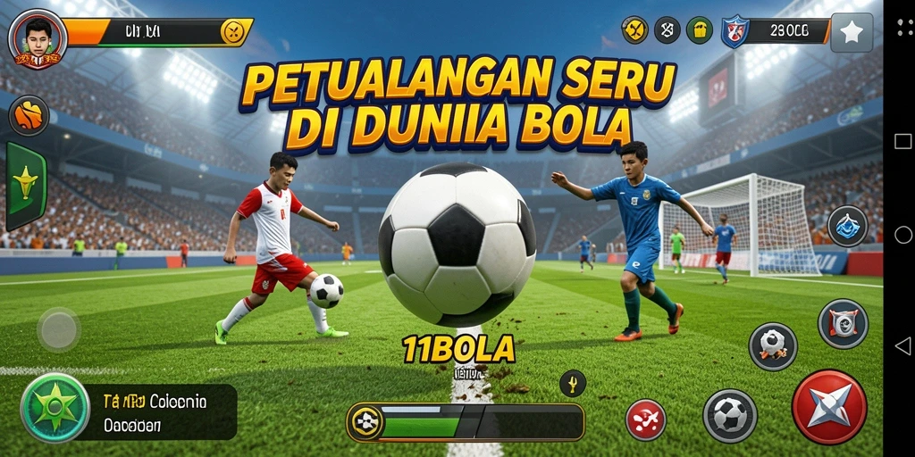 Tampilan gameplay seru dan dinamis dalam <strong>11BOLA</strong>.