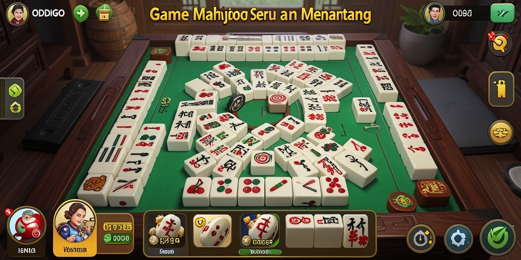 Tangkapan layar gameplay ODDIGO yang menunjukkan keseruan permainan Mahjong.
