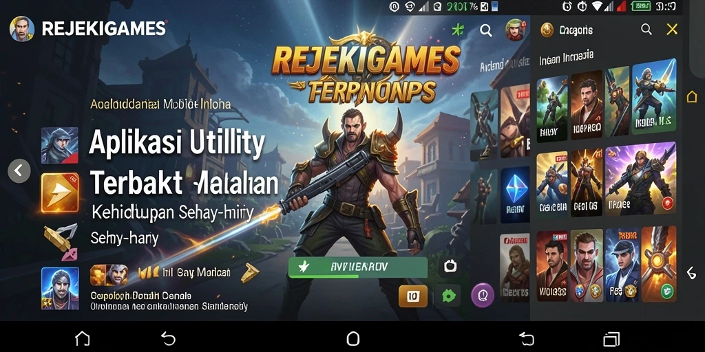 Screenshot utama REJEKIGAMES dengan antarmuka aplikasi Utility.