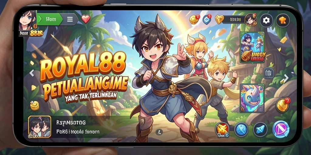 Tangkapan layar utama ROYAL88 menampilkan aksi seru dalam dunia anime.
